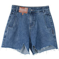 CHIC VEN  Women's Denim Shorts Retro Irregularly Cut Blue High-waisted Short Jeans for Women Streetwear Pants Ladies Summer 2022