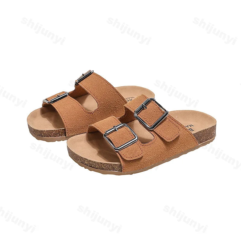 Children Sandals 2026 Girls Boys Summer New Fashion Korean Soft Sole Anti-slippery Versatile Kids Slippers Open-toe Beach Shoes