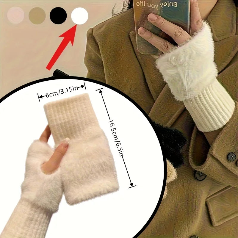 Hand Washable Fingerless Gloves for Women: Comfortable Soft Warm Design, Fashionable Winter Gloves for Cold Weather & Casual Use