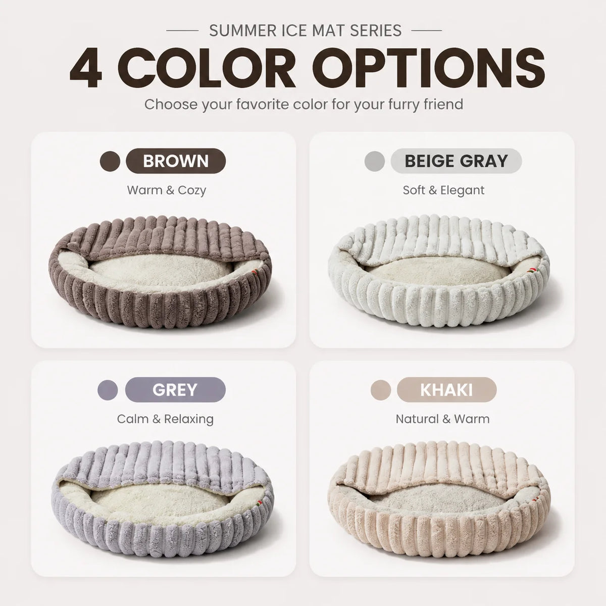 Plush Pet Bed Soft Rabbit Fur Dog Bed Cat Bed Calming Round Cushion Cozy Sleeping Nest Comfortable Pet Sofa
