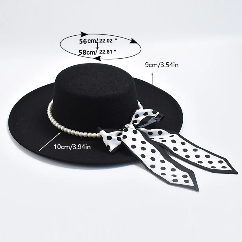Fedora Hats for Women French Style 10CM Wide Brim Derby Top Hat Winter Wedding Felt Jazz Hats Sombreros De Mujer