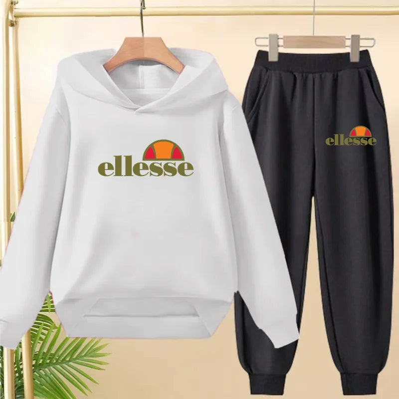 Kids Classic Fashion Top Letters Clothes Hoodie Girls Boy3-12Yrs Casual Sweatshirts+Pants Two-Piece Set Charming Coat Sports Set