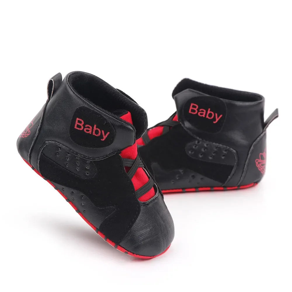 High Top Baby Sneakers Soft Sole Non-slip Comfortable Baby Boy Baby Girl Football Basketball Sports Shoes Infant Toddler Shoes