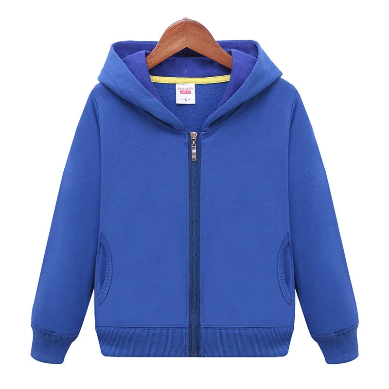 Boys Girls Hoodies Casual Zipper Outerwear Spring Autumn Long Sleeve Teen Hooded Sweatshirt School Kids Tops Clothes Sprotswear