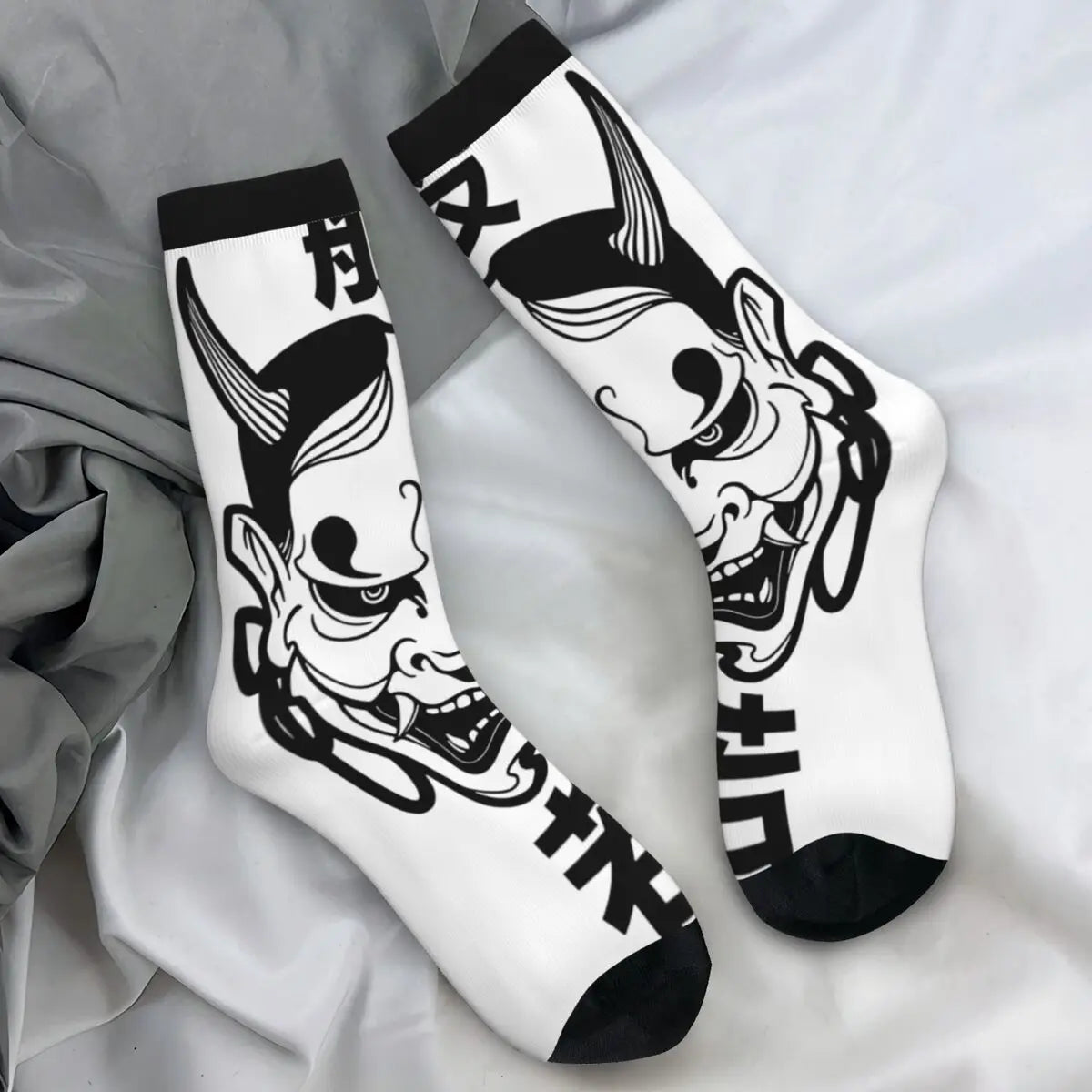 Men's Socks Hannya Mask Stockings Winter Elegant Medium Soft Socks Graphic Outdoor Non-Slip Socks