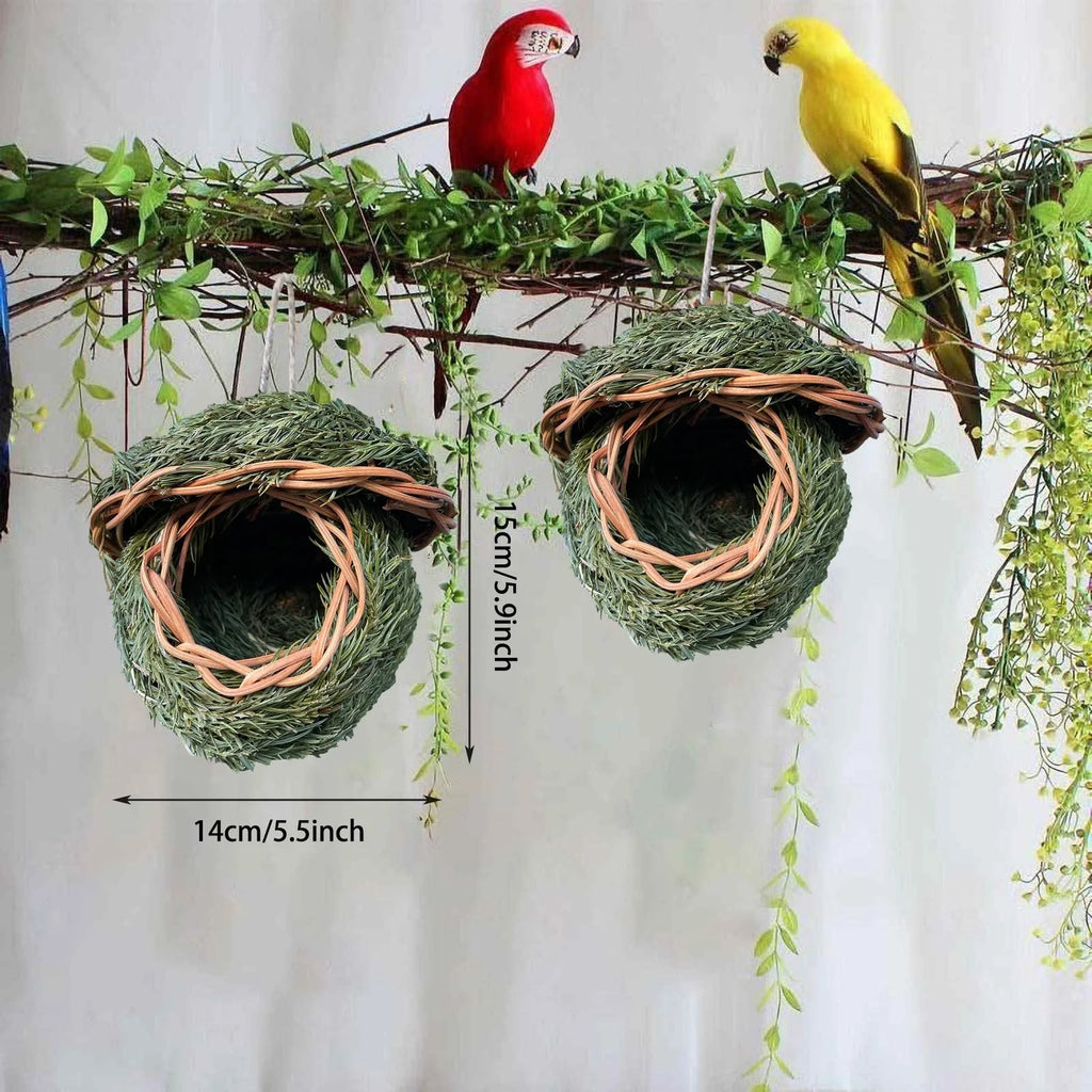 Pet Hanging bed Birds Nest Outdoor Hand-weaved Decorative Bird House Bird Cage Shelter For Garden Decoration Pet Bedroom