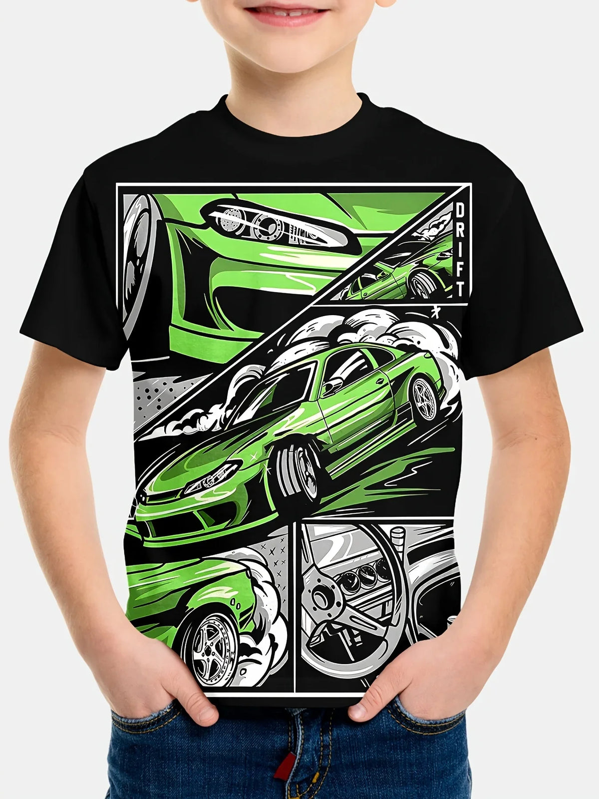 Kids Clothes Boys Tshirt Short Sleeve Stylish Car Racing Graphic T Shirts Children Summer Clothes Casual Streetwear Boys Clothes