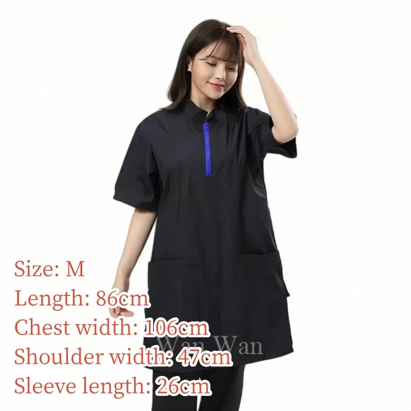 Pet Dog Grooming Clothing Waterproof Work Clothes Pet Groomer Uniforms Long Style Hair Salon Anti Hair Smock Hairdresser Gown
