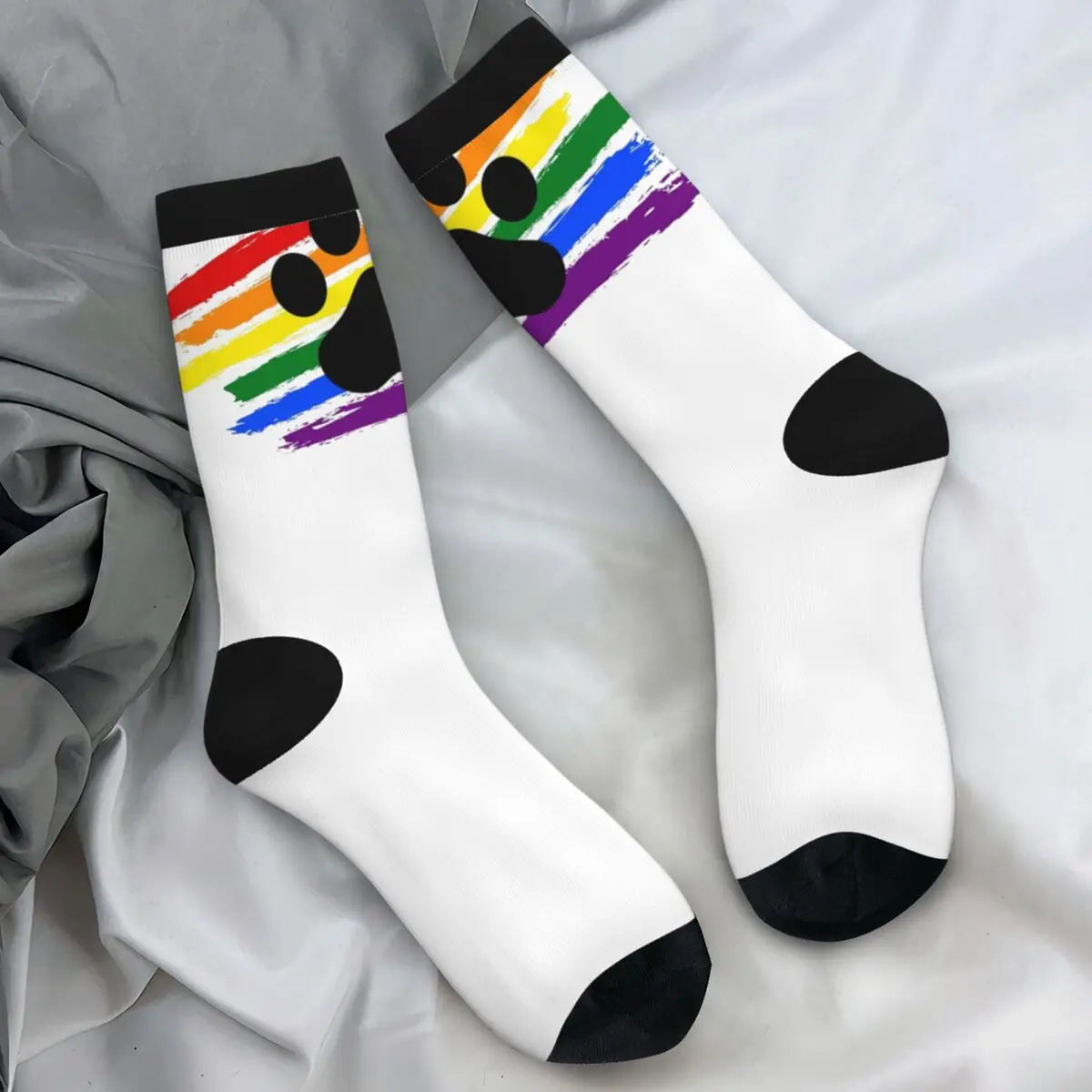 Men's Socks Pup Paw Dark Design Stockings Winter Gothic Warm Soft Socks Custom Climbing Non Slip Socks
