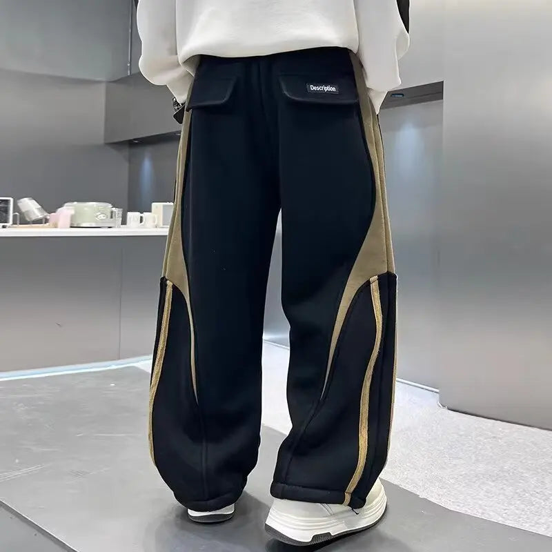 2025 Kids Clothes Boys Cargo Pants Spring Autumn Big Kids Sport Straight Loose Pants Teenage Streetwear Trousers Joggers Pants