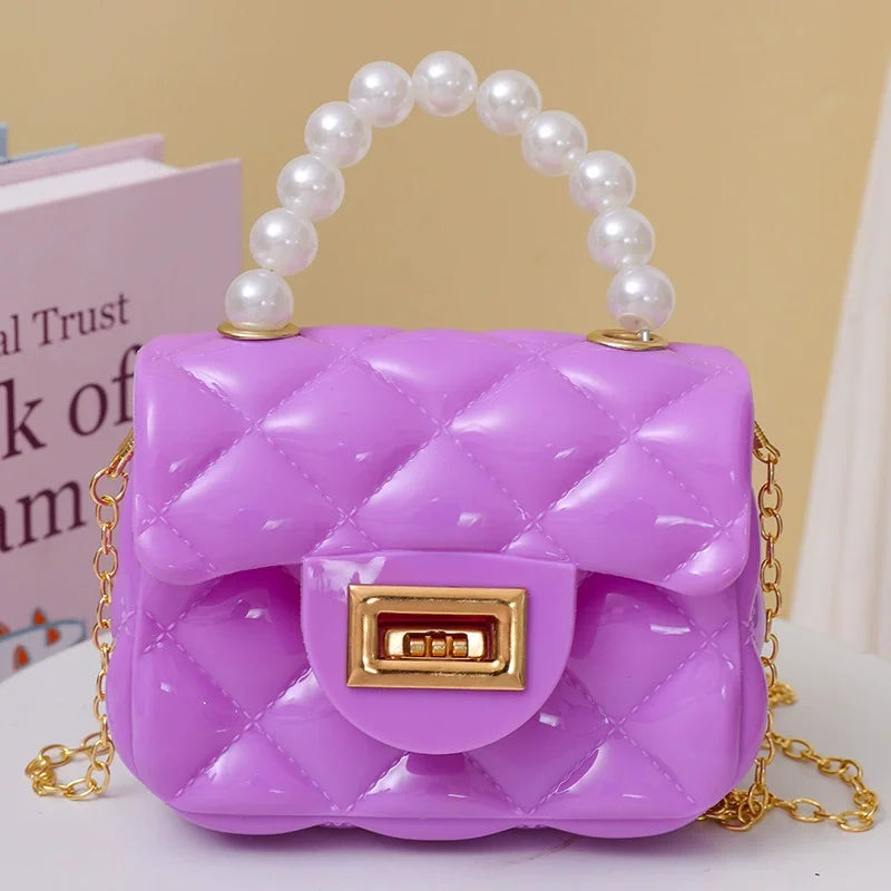Fashion Kids PVC Leather Crossbody Bags Girls Heart Shoulder Bags Children Mini Coin Purses Jelly Bag Kids Handbag Gifts ﻿