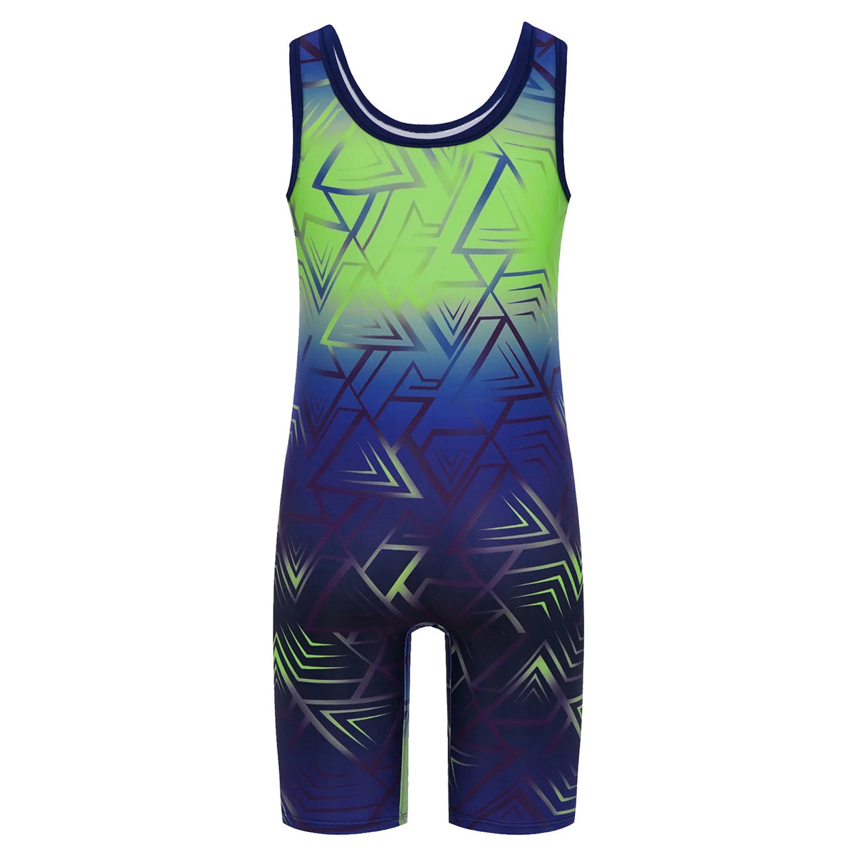 Kids Boys Swimsuit Geometric Printed Jumpsuit Swimsuit Wrestling Singlet Swimming Costume Sports Bodysuit Cycling Gym Fitness