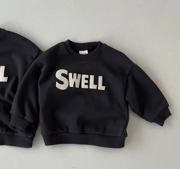 Kid Loose Fashion Letter Sports Sweatshirts Sweet Girl Comfortable Loose Autumn All-match Cotton Tops Boy Simple Clothes
