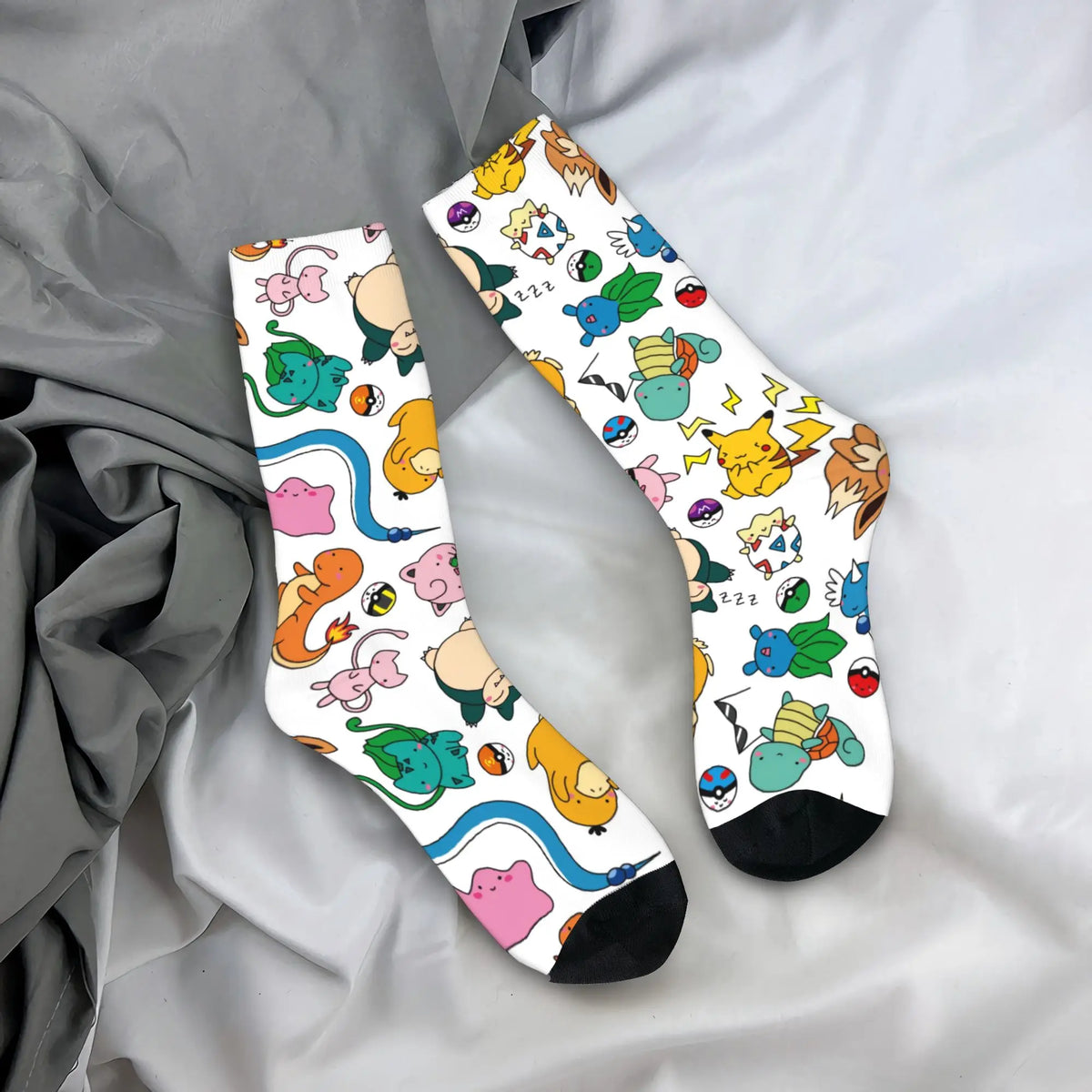 Happy Funny Male Men Socks Hip Hop Pokemons Cartoon Gengar Sock Polyester  Graphic Women's Socks Spring Summer Autumn Winter