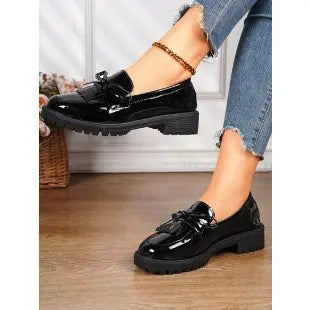 Loafers for Women Platform PU Leather Casual Shoes Woman Spring New Comfort Tassel Slip on Flats Single-shoe Plus Size 2026