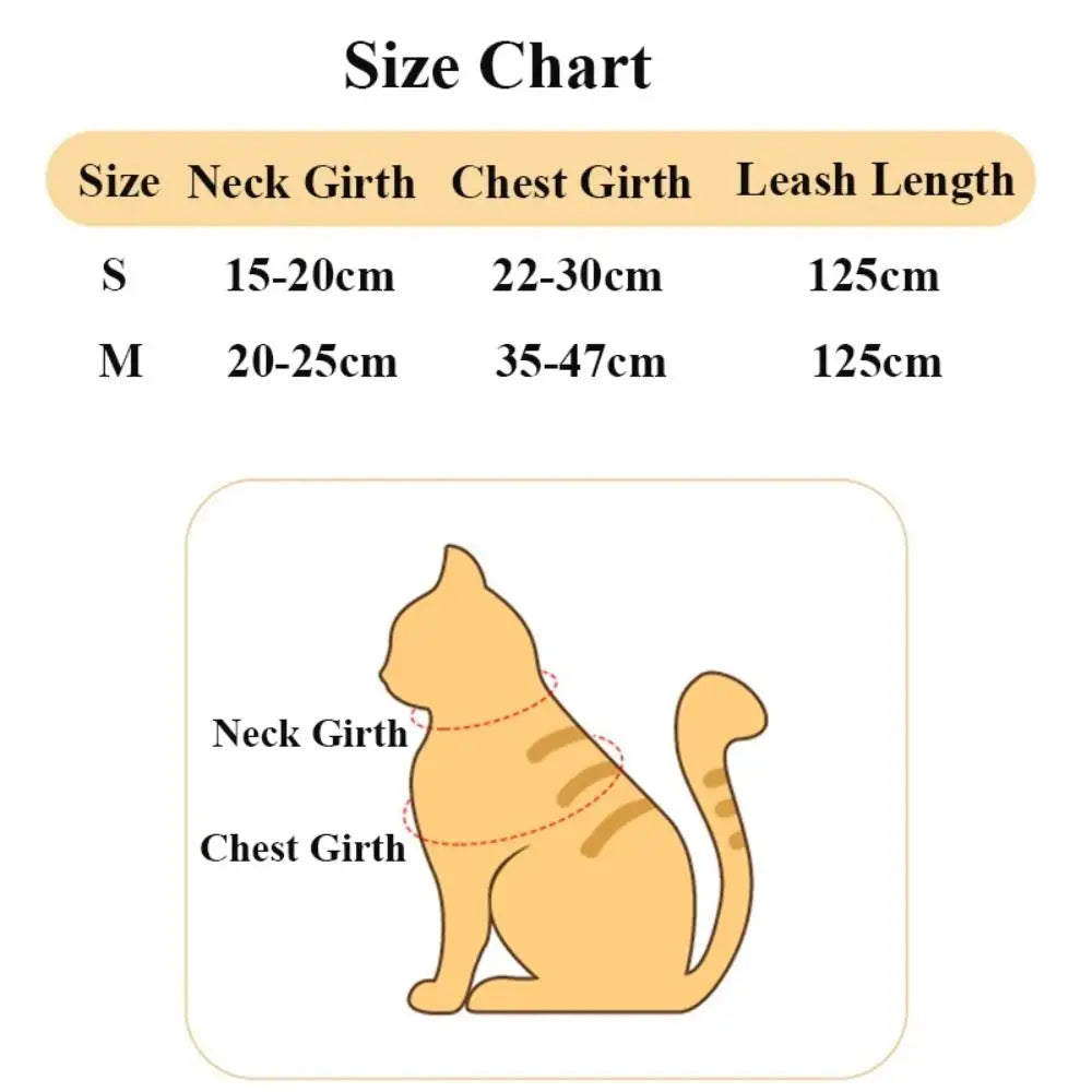 Pet Supplies Adjustable Cat Harness and Leash Set Gradient Escape Proof Pet Harness Lightweight Soft Kitten Strap Collar Puppy