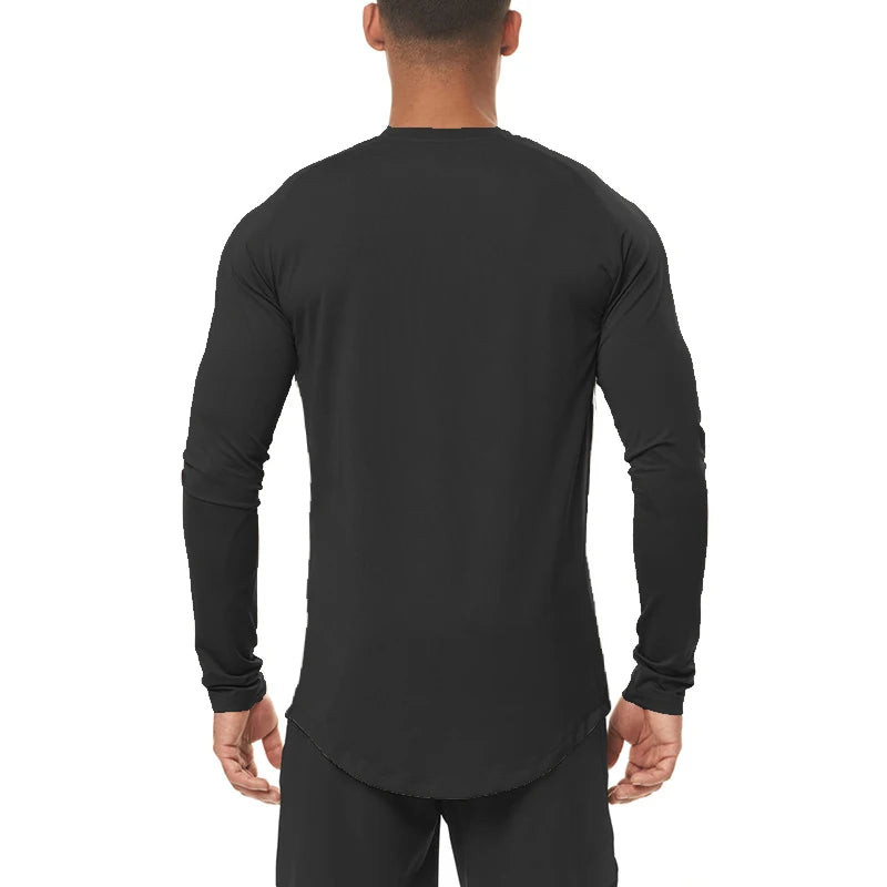 Men's Sports Loose-fitting Clothes in Stock for Basketball Training, Long-sleeved Running and Breathable Fitness Clothes