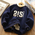 Warm Boys Thick Sweatshirts Children Plus Velvet Pullover Kids Winter Casual Clothes Teenager Autumn Printed Sport Shirts 4-14Y