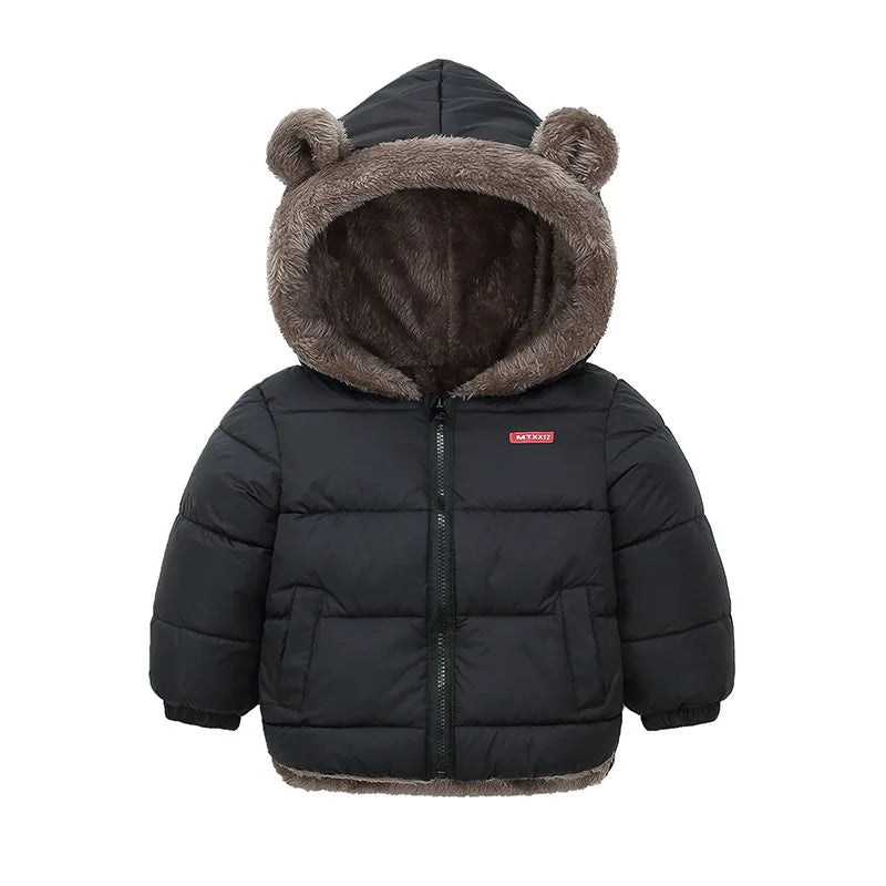 Children's Jacket Hooded Cotton Jacket Men's Thick Wool Jacket Cashmere Padded Jacket Winter Girls' Warm Jacket 1-6 Years Old