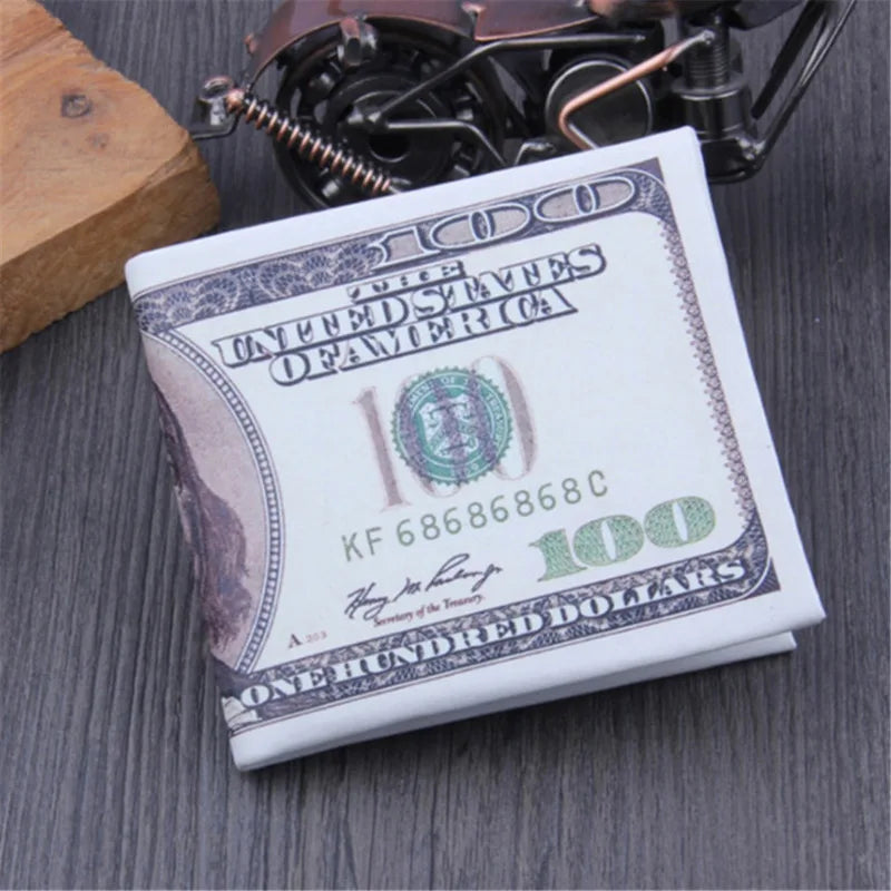 Men Money Canvas Wallets Credit ID Card Holder Bags Purses Currency Notes Pattern Insert Picture Cash Coin Dollars Euro Wallet