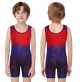 Children Boys Swim Bodysuit Kids Sports Jumpsuit Breathable Quick-drying Wrestling Singlet U Neck Sleeveless Bodysuit Costume