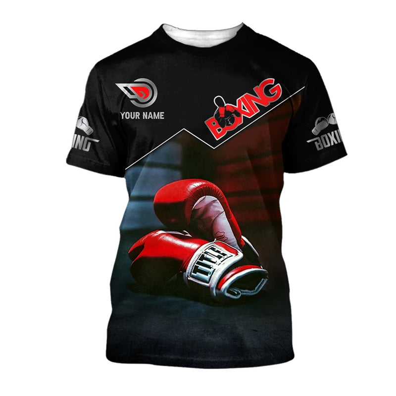 Boxing Fitness Sport Mma T-shirt Men's Clothing Customize 3D Print Crewneck Muay ThaI T Shirts Daily Street Fashion Tee Top 2025