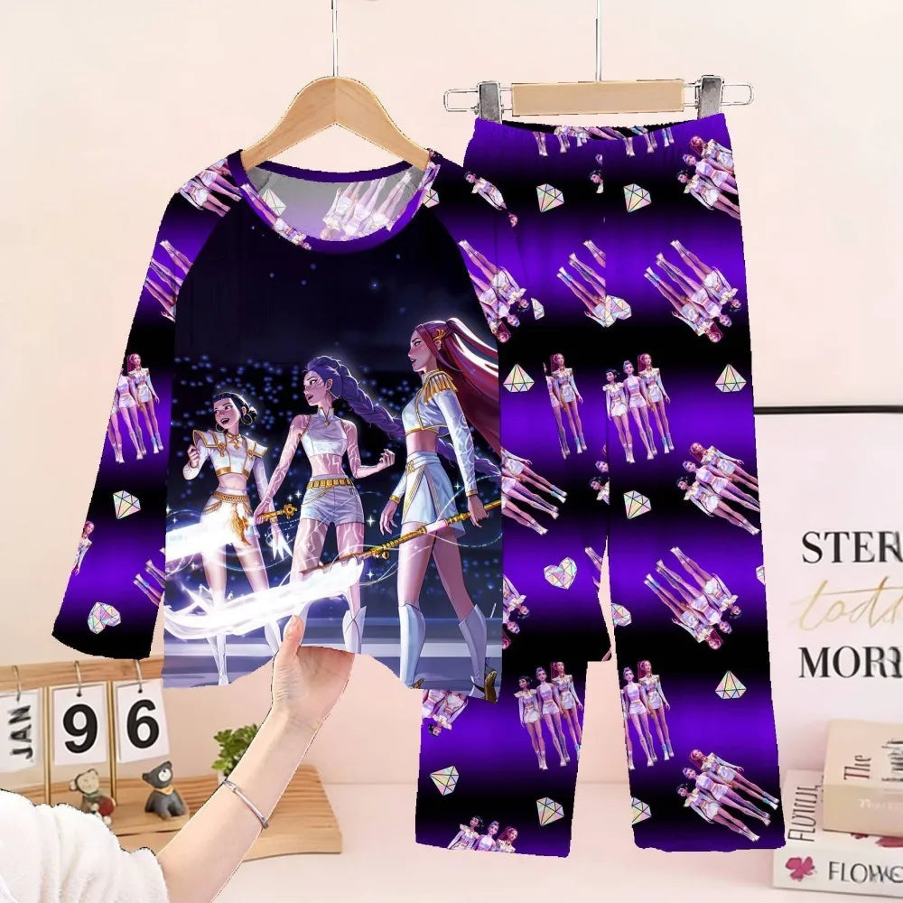 Full Sleeve Girls Pajamas Sets Pyjamas Kids 2Pcs Homewear Children's Sleepwear for Boys Baby Pajamas Teens Cosplay Nightwear