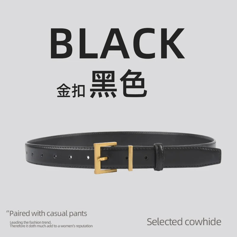 New Waist Belts for Women Plain Real Leather Jeans Belts Strap Blue Pink Khaki Cowhide Waistbands Ladies Daily Dress Decoration