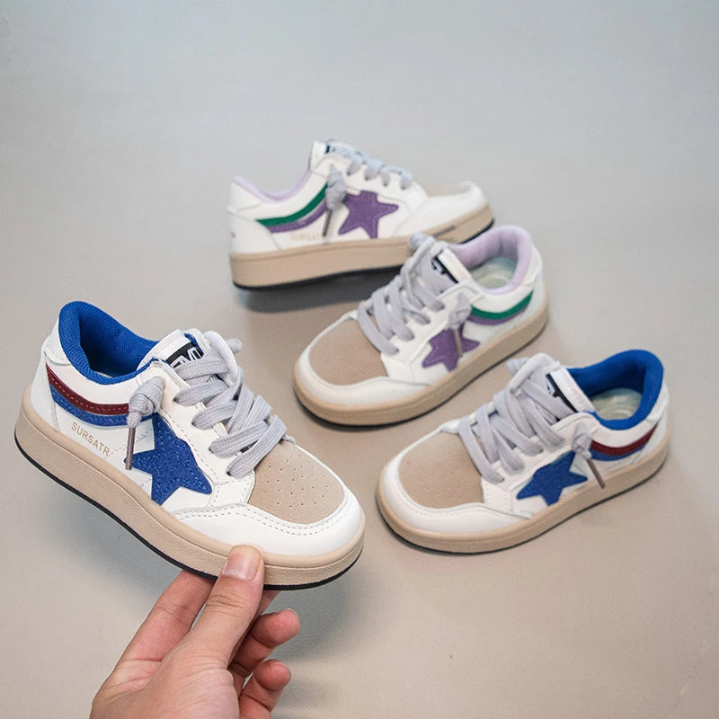 Korean-style Fashionable Vintage Kids Sneakers Boys Dirty Shoes Leisure Sports Shoes Magic Tape Convenient Rubber Outsole