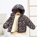 Kids Warm Down Coats Children Comfortable Versatile Print Hooded Zipper Outdoor Outerwear Girls Boys Casual Thermal Jacket