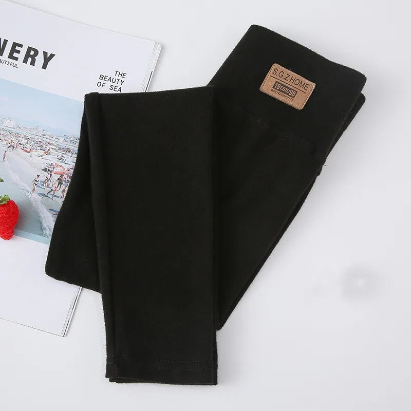 Children Cotton Leggings Girls Spring/Fall Pants Korean Solid Kids Fitting Long Pant Stretchy Tights Trousers Baby Bottoms Cloth