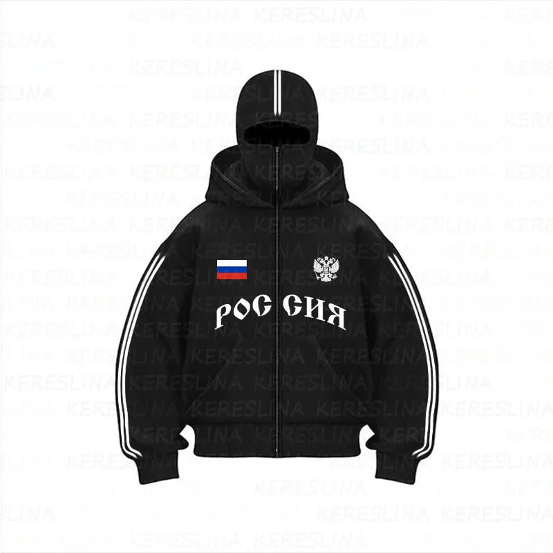 2025 new sports hoodie double hat design letter hooded cardigan autumn and winter men's and women's loose Y2K jacket jacket
