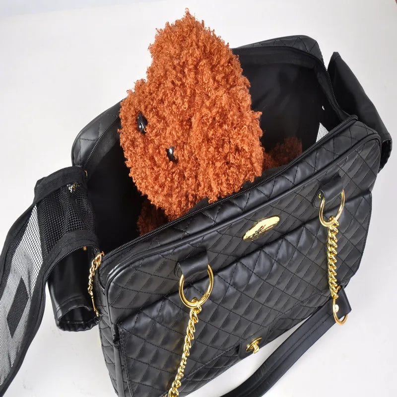 Luxury Designer Pet Carrier for Small Pets Dog Carry Bag Fashionable Cat Chihuahua, French Bulldog Pomeranian Dogs Accessories