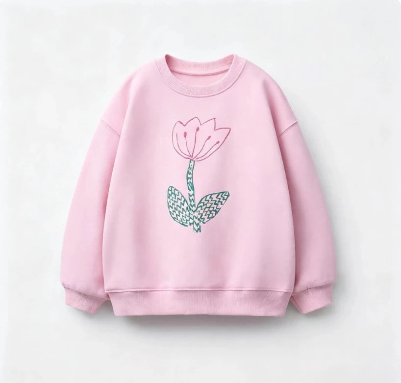 Kids Crewneck Sweatshirt Cartoon Printed Casual Pullover Top For Boys Girls Spring Autumn Loose Comfortable Long Sleeve Outfits