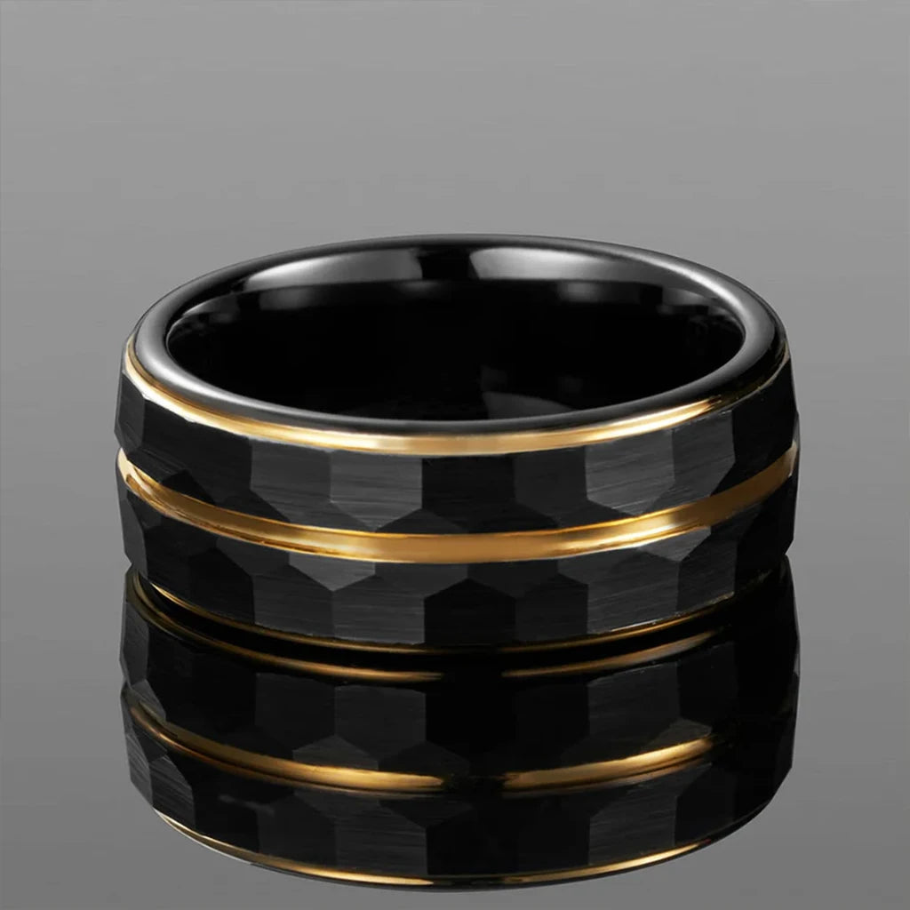 gothic jewelry rings for man Minimalist black tungsten ring luxury joyeria punk jewellery accesorios hombre fashion aneis