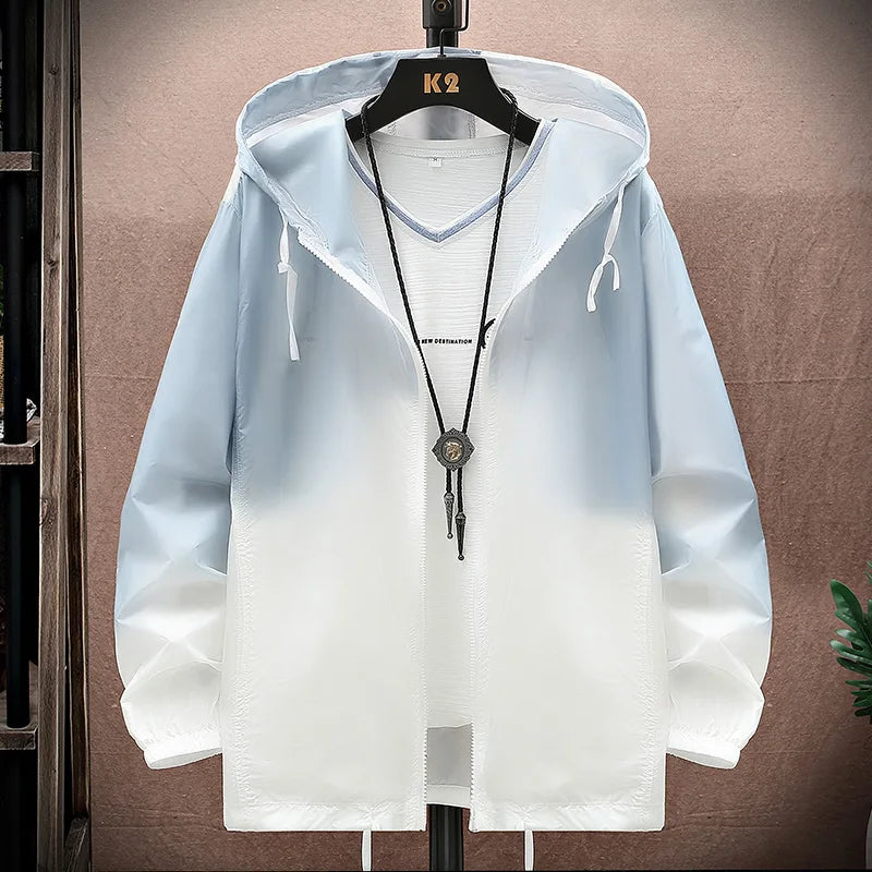 2026 Women Jacket Summer Gradient Y2K Hip hooded Light Thin Coats Windbreaker Woman Hooded Coat veste femme Jackets Clothes