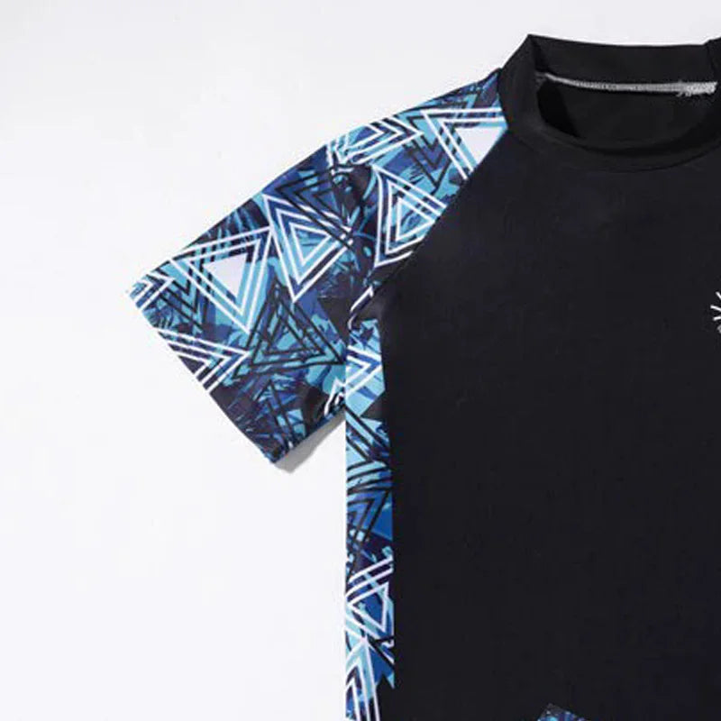 Boys Girls Split Swimsuit Children Surfing Quick Drying Swimming Sets Kids Short Sleeve Sleeve Shorts Swimwear 2 Piece Set