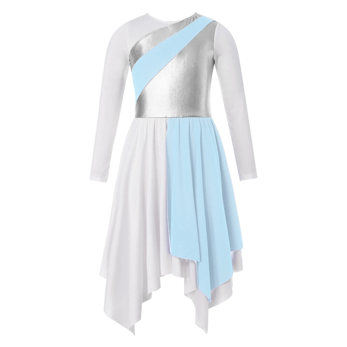 Kids Girls Liturgical Praise Dress Lyrical Dance Performance Costumes Children Church Choir Worship Ballroom Dancing Dancewear
