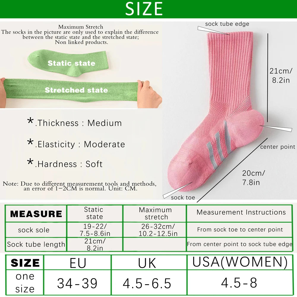 Casual Sports Socks Professional Sweat Absorbing Knee High Athletic Socks Cushioned Breathable Badminton Tennis Fitness Socks