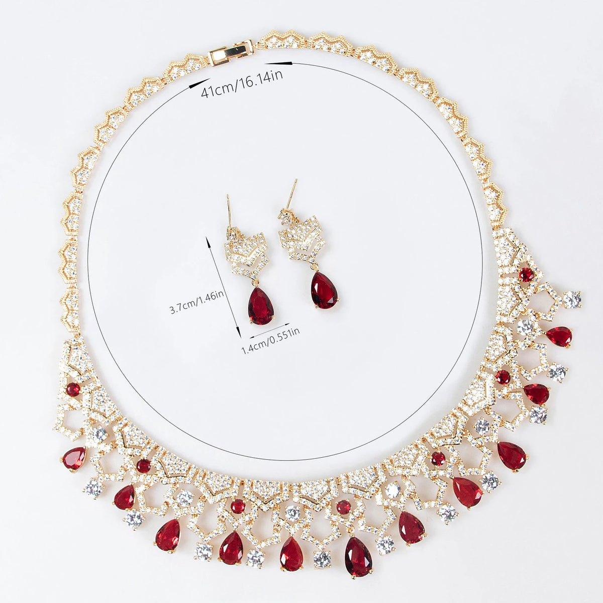 Exquisite Appeal Women High Jewelry Set 2 Piece Necklace Earrings Dress Accessories for Festive Wedding Prom Host Gift M-280