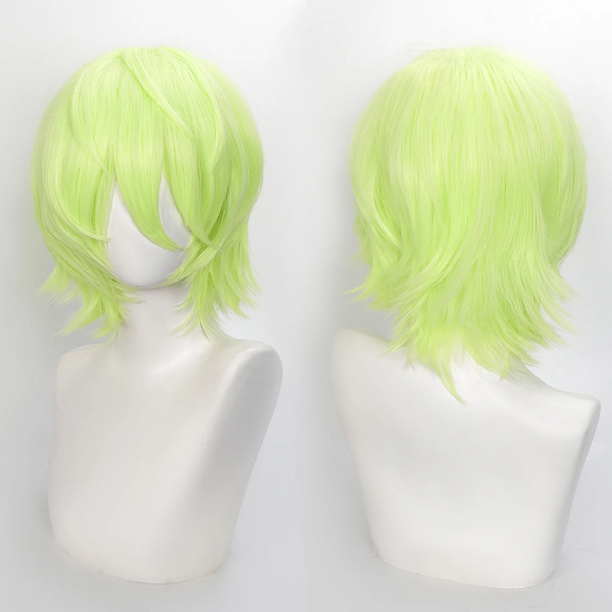 Short Wavy Bob Synthetic Wig with Air Bangs Heat Resistance Shoulder Length Curled 14inch Wigs for Daily Use Cosplay for Women