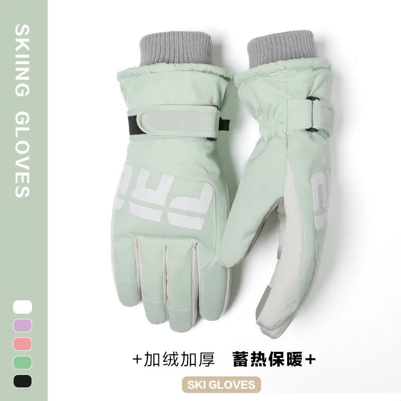 1 Pair Skiing Gloves For Men And Women Thickened Windproof Warm Gloves Outdoor Touchscreen Sports Gloves Soft Plush Mittens 2025