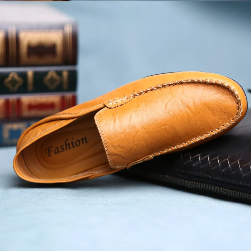 loafers shoes for  Men Casual Shoes Italian Brand Leather Loafer Slip on Men's Flats Male Driving Shoes Sneaker High-quality 、
