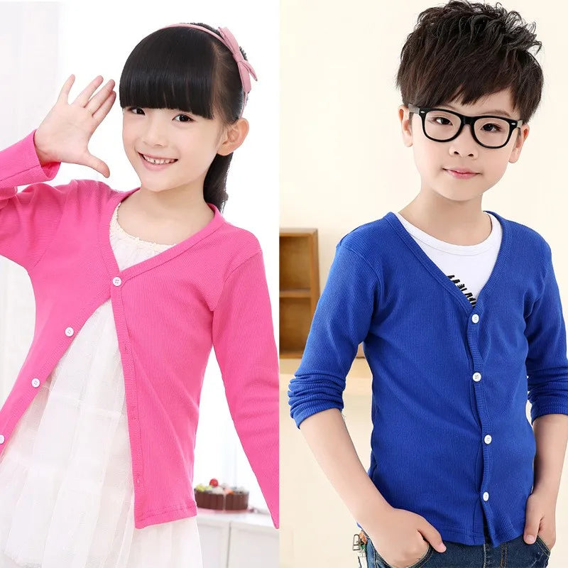 Kids Spring Autumn Clothes Cotton Candy-colored Cardigan Baby Boys and Girls Casual Jacket Sweater Children Outwear Coats 2-6Y