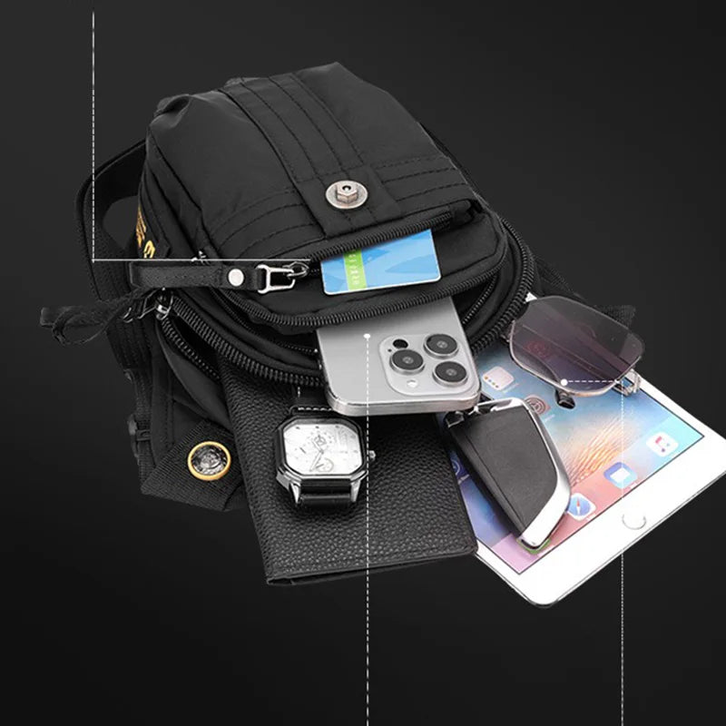 Men Drop Leg Bag Waist Fanny Pack Cross Body Bag Motorcycle Rider Travel Hiking Outdoor Sports Multi-Pocket Thigh Hip Belt Bags