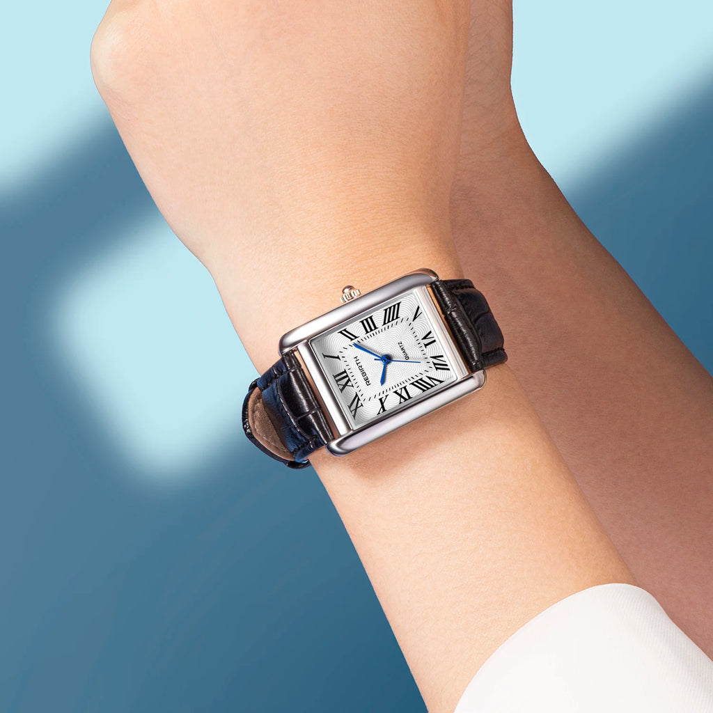 REBIRTH 002 Fashion Rectangular Women's Watch Leather Elegant and Charming Women's Brand Luxury Quartz Watches Relojes De Mujer