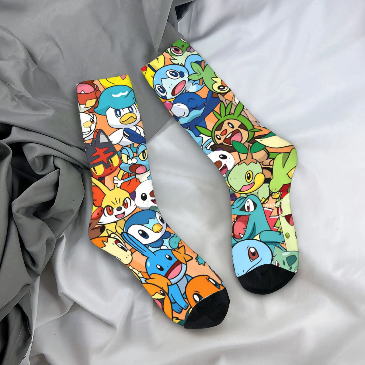 Men's Socks Pokemon Characters  Stockings Non-Slip Comfortable Socks Autumn Modern Design Outdoor Sports Socks