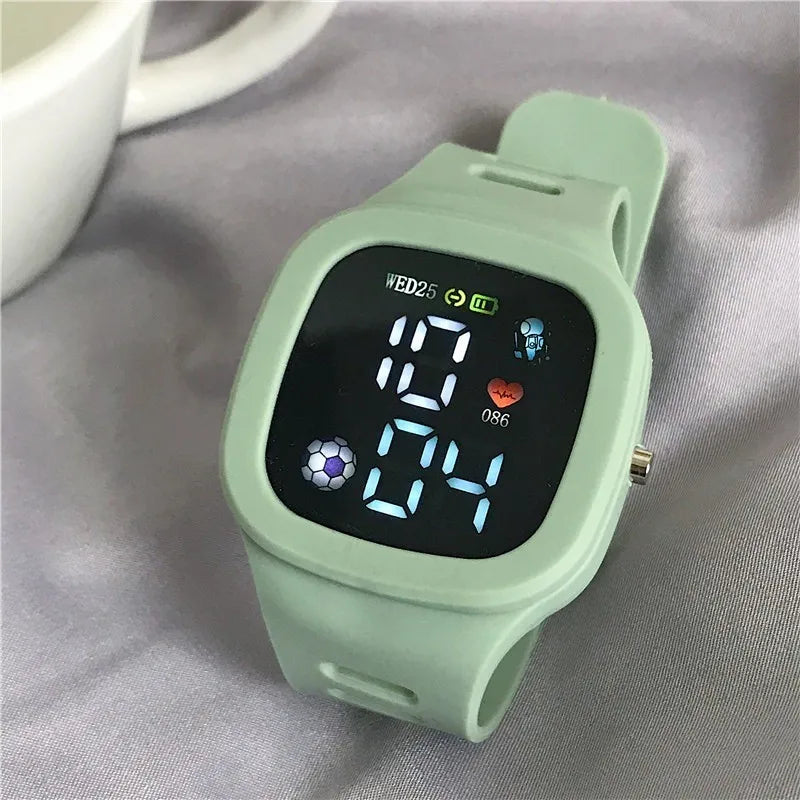 LED Sports Watch For Kids - Digital Electronic Watch For Elementary Students, Outdoor Waterproof Activity Timepiece