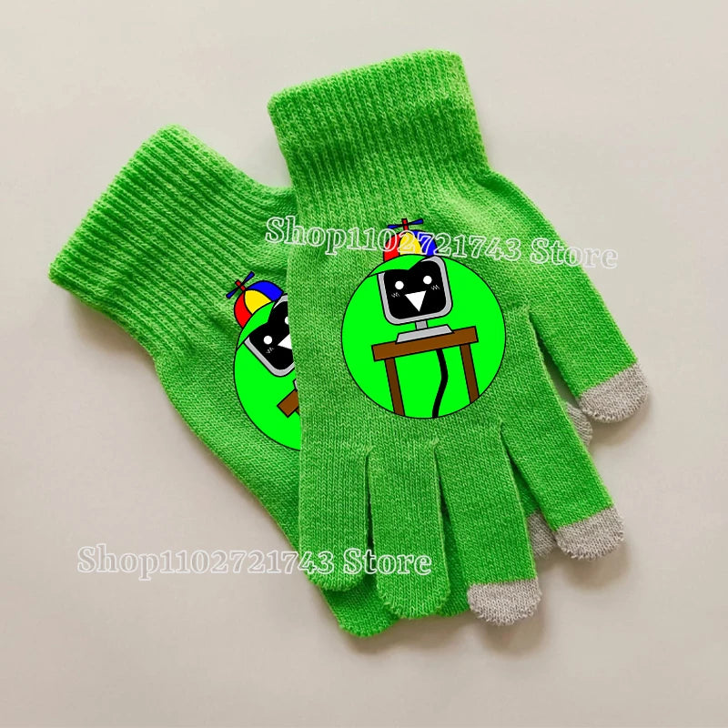 Sprunki Gloves for Children Anime Cartoon Cute Knitted Glove Boys Girls Winter Touchable Screen Warm Accessories Kawaii Mittens