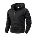 Men Casual Half - Zipper Fleece Sweatshirts Tops Men Sport Classic Fleece Warm Hooded Outdoor Zip Hoodie Basic Pullover S-2XL